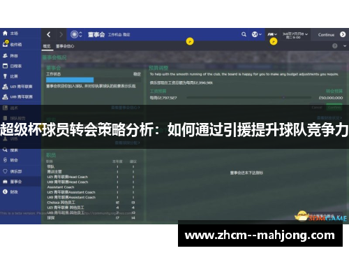 超级杯球员转会策略分析：如何通过引援提升球队竞争力